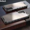Quiberk for Samsung Galaxy S21 FE 5G Honeycomb Patterned Case Hard Clear Shockproof Rugged Back Cover. 