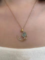 Jinpeng Yulu new Chinese imitation jade crescent necklace light luxury niche ancient style national style clavicle chain. 