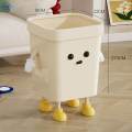 Creative Cute Trash Can Modern Funny Waste Can Dustbin Stylish Household Trash Bin for 18x22x27.5cm.