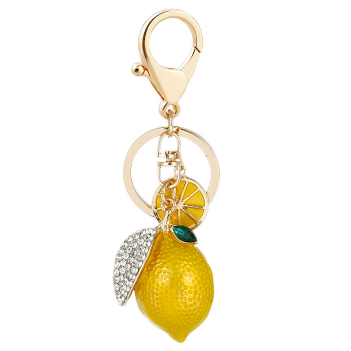 Creative%20Emulational%20Fruit%20Cute%20Rhinestone%20Small%20Lemon%20Car%20Key%20Ring%20Women's%20Bag%20Pendant%20Key%20Chain%20Ring%20Cartoon%20Gift%20-%20Image%205