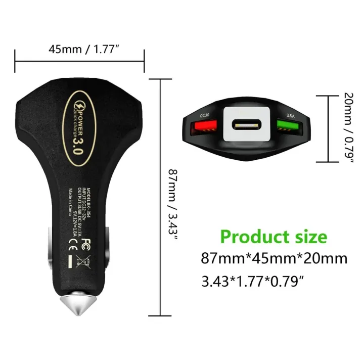 MZX%20Universal%20Car%20Charger%2012V%20USB%20A%20PD%20Type%20C%20QC%203.0%20Mobile%20Cell%20Phone%20Fast%20Charging%2012%20V%20Volt%20Cigar%20Lighter%20Ultra%20Quick%20Charge%20-%20Image%206