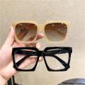 【linfang store】Square Women Vintage Oversized Sun Glasses Goggles Ladies Big Frames Sunglass UV400 White Green Eyewear.