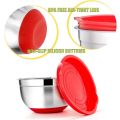 5Pcs Stainless Steel Mixing Bowls 18-26cm Diameter Metal Nesting Bowls with Colorful Airtight Lids Non-Slip Bottoms. 