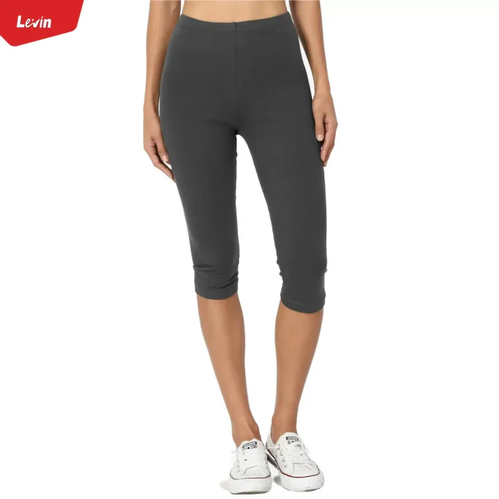Women's%203/4%20Three%20Quarter%20Basic%20Cotton%20Capri%20Leggings%20For%20Ladies%20From%20Levin%20-%20Image%204
