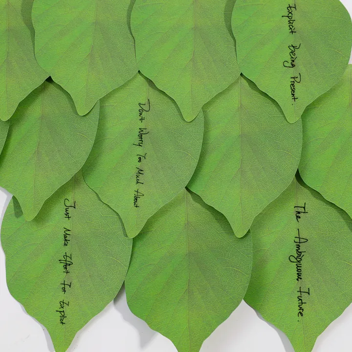 50%20Sheets/Pad%20Creative%20Green%20Leaf%20Shaped%20Sticky%20Notepad%20Photo%20Wall%20Refrigerator%20Decoration%20Sticker%20-%20Image%202