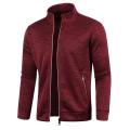 Men's Zipper Jacket Autumn Stand Collar Sweatshirts Long Sleeve Casual Coats Streetwear Male Fleece Sweater.