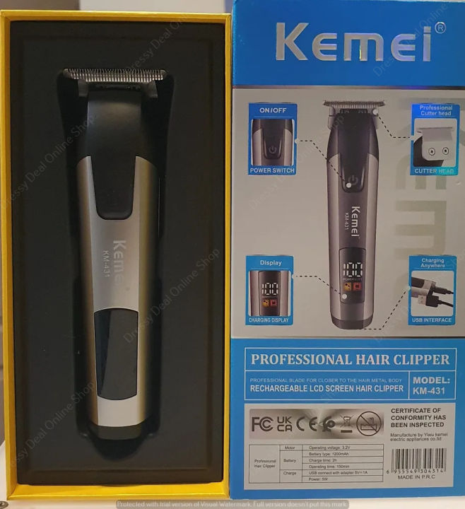 Kemei%20KM-431%20Rechargeable%20LCD%20Screen%20Professional%20Hair%20Trimmer%20for%20Men%20-%20Image%205