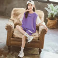 Girls New Summer Loose Thin Ventilate 2PCS Short Sleeve Tee+Pants Suits Korean Style 5 14 Years Teeange Girls Casual Clothes Set. 