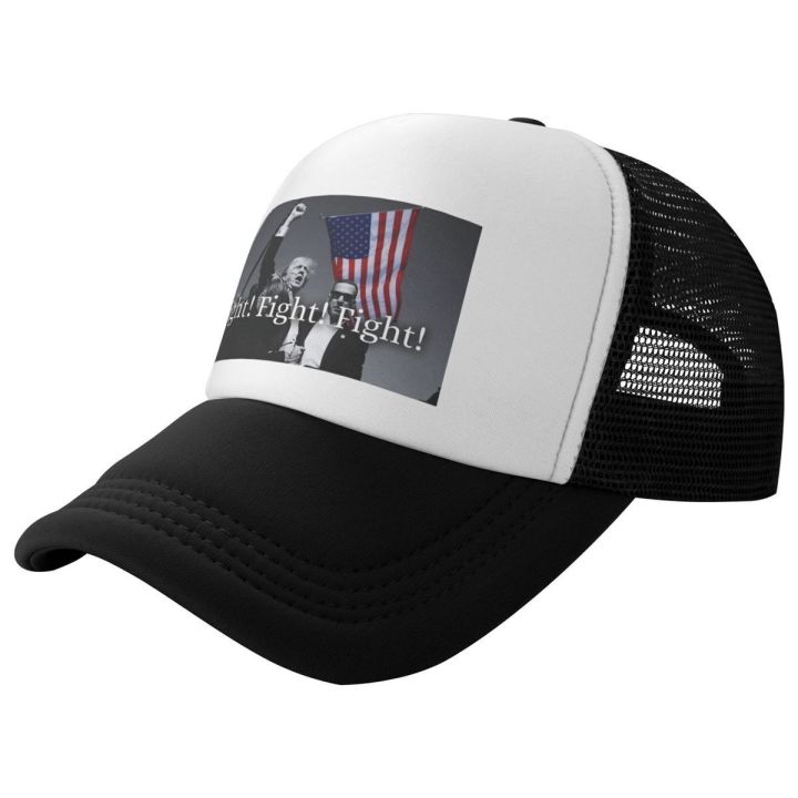Fight%20Trump%20Rally%20Shooting%20Foam%20Trucker%20Men%20Women%20Breathable%20Cooling%20Mesh%20Golf%20Cap%20Leisure%20Sun%20Hat%20Adjustbale%20-%20Image%202