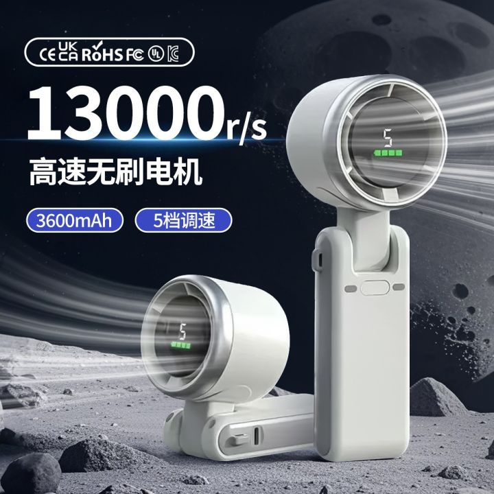 Premium Handheld Portable Turbo Fan | Rechargeable Foldable Mini Fan | Powerful Airflow | Original 1800mAh | Saifonix BD