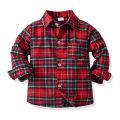Baby Boys Shirts Children's Spring Autumn Long Sleeve Yellow Lattice Gentleman Cotton Shirt Tops With Bowtie Toddler Blouse.
