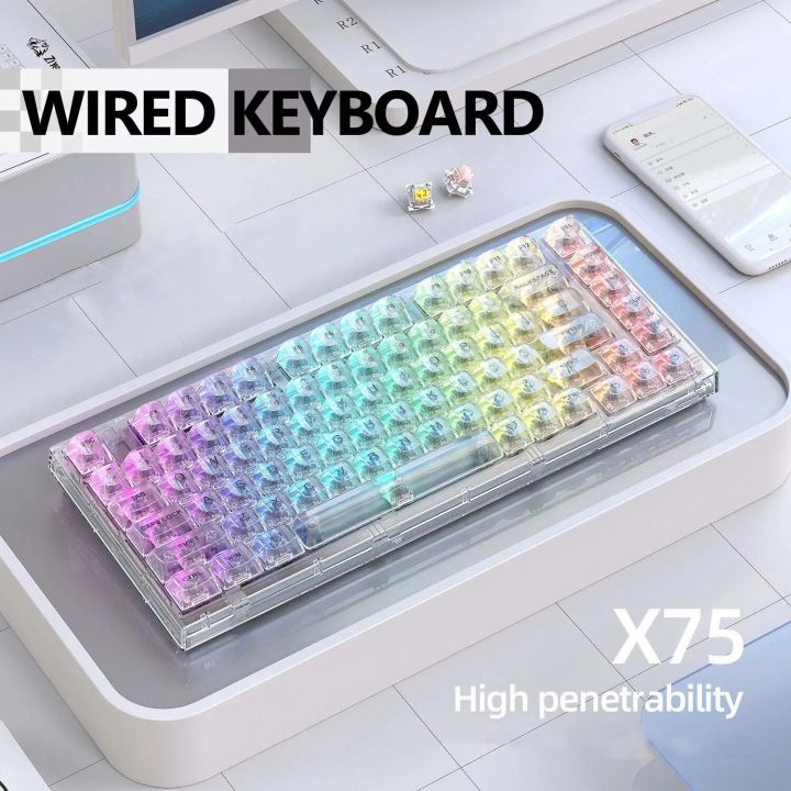 Transparent%20Mechanical%20Keyboard%20with%20RGB%20Backlit%2082%20Keys%20White%20HOT%20Swappable%20Mechancial%20Switch%20Wired%20Keyboard%20for%20Gamer%20-%20Image%206