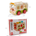 Kids Montessori Wooden Assembly Shape Matching Train Toy Puzzles Building Blocks Educational Toy Teaching Aids. 