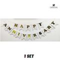 Premium Quality Happy Anniversary Hanging Banner, Anniversary Banner for Decorate Anniversary Party/ Husband and Wife Anniversary Party Celebrations/Bunting Tags/ Anniversary Decorative Items pack of 1pcs/ 1set. 