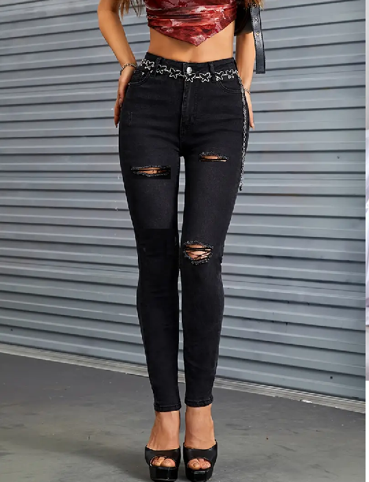 stylish fashionable denim jeans pants for ladies