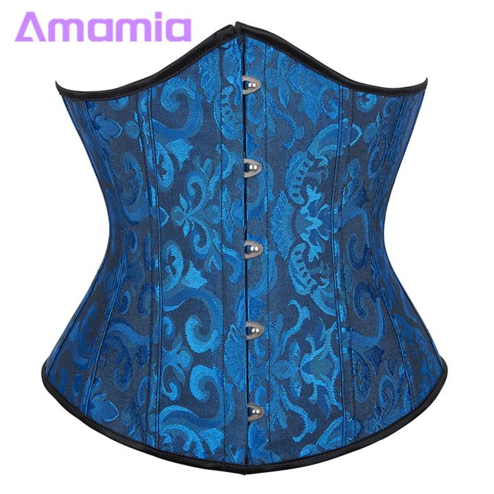 Shape-holding Corset Floral Jquard Undercst circumference Corset for Women Adjusle Bk Strap Body Shaping Girdle for Cosplay Party Stwear Pale Style Design Buyers' Favorite