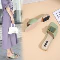 2024 New Summer Ladies' Sandals Women's Summer Outdoor Wear Fashion Slippers out Flat Bottom One-Word Net Red All-Match.