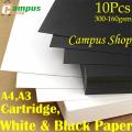 A4,A3 White&Black Cartridge Papers 300-160gsm,20-10 Sheets.