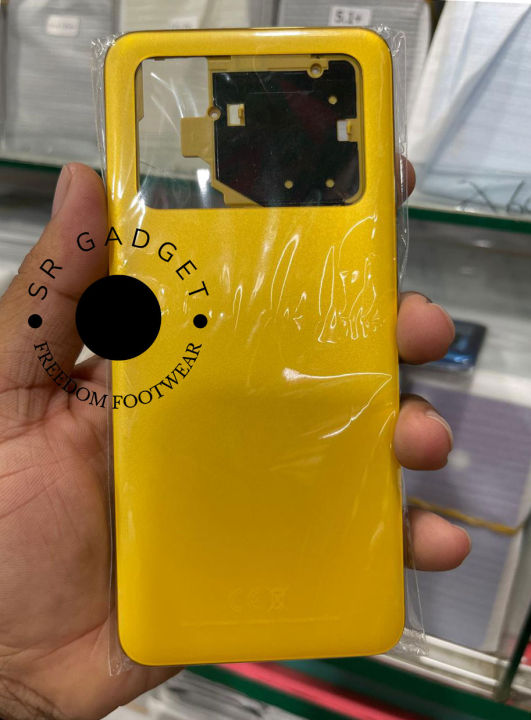 Replacement Backshell With Side Frame Panel for Xiaomi Poco M4 Pro 5G Battery Back Door Housing Cover With Middle Frame and Camera lens