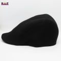 Black Wool Fabrics Newsboy Golf Cap.