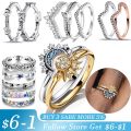New Silver 925 Ring Stackable Infinite Heart Daisy Flower for Women Silver 925 Rings Brand Jewelry Gift. 