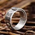 Men's Ring Original Feng Shui Pixiu Mani Mantra Protection Wealth Charms Amulet Lucky Open Adjustable Ring Buddhist Jewelry. 