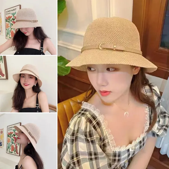 New%20Women's%20Sun%20Hat%20Simple%20Linen%20Breathable%20Refreshing%20Hat%20Summer%20Travel%20Sunscreen%20Sun%20Ribbon%20Decoration%20Foldable%20Straw%20Hat%20Gift%20-%20Image%208
