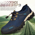 Men's Shoes Summer Tide Shoes Outdoor Breathable Wading Shoes Non-Slip Soft Bottom Hiking Shoes Men's Sports Casual Shoes Men's Mesh Shoes.