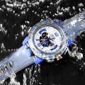 SMAEL Sport Watches Men Clock Digital LED Display Quartz Analog Stopwatch Fashion Translucent Strap Clock 8058 Male Wristwatch.