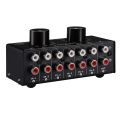headphone speaker switcher-1 * 6 input 1 output stereo audio signal selection switcher-Black. 