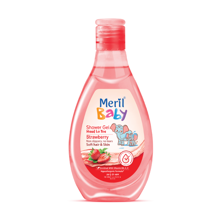 Meril Baby Shower Gel Head to Toe (Strawberry) - 200 ml