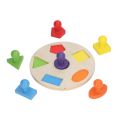 Geometric Shape Board, Wood Shape Sorting Puzzle Skill Development Multi Shape Interactive for Toddlers for Preschool. 