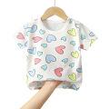 GC Children Cotton Tops Summer Short Sleeves Round Neck Cartoon Printing Shirt For Boys Girls. 