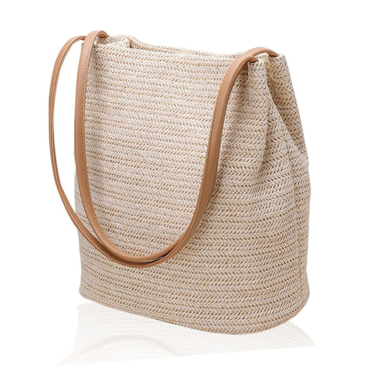 Woven straw bucket bag new arrivals