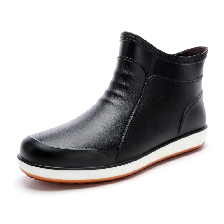 Rain%20boots%20men's%20four%20seasons%20Korea%20short%20tube%20low%20top%20fashion%20velvet%20rain%20boots%20anti-slip%20wear-resistant%20water%20shoes%20work%20waterproof%20rubber%20shoes%20-%20Image%205
