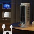 Bladeless Tower Fan Desktop Air Cooler, Silent Office Fan, White. 