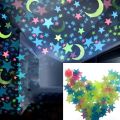 100Pcs Moon Star Wall Sticker Bedroom Fluorescent Glow In The Dark Stars 3D Stickers Home Decor Kids Gifts.