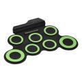 Portable Electronic Drum Digital USB 7 Pads Roll up Drum Set Silicone Electric Drum Pad Kit with DrumSticks Foot Pedal.