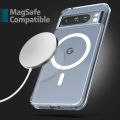 For Google Pixel 8 -Anti Yellow Magsafe Clear Hard Transparent Phone Back Cover Case. 