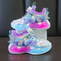 Girls' Shoes Fall/Winter 2024 New Fleece Warm Kids Sneakers for Elementary and Middle School Students Princess Running Shoes.