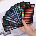 300Pcs/Set 8 Styles Very Thin Long Strip Index Stickers Universal PET Sticker Fluorescent Transparent Thin Strip Index Stickers Reusable Marker With Key Bookmark. 