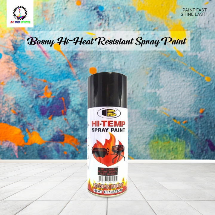 Bosny Hi-Heat Resistant 1200°F Aerosol Spray Paint (400 Ml - Flat Black) Matt Black - Ensure Durability With Bosny'S 1200°F Hi-Heat Resistant