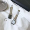 Fashion Simple Square Quartz Watch Stainless Steel Metal Watch Girl New. 