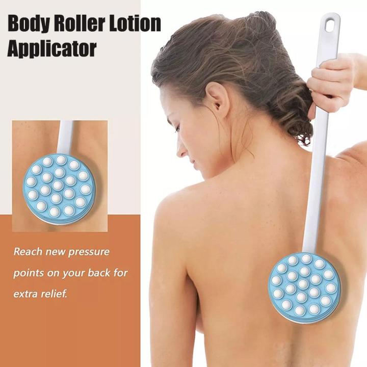 Long Handled Lotion Oil Cream Applicator Head Body Bath Brush Back Rubbing Scrub Supplies Bath Brush Leg Tools Massager Sho V0V3