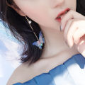 Carat Retro Asymmetric Butterfly Imitation Pearl Earrings Fashion Round Flower Brincos Long Statement Wings Earrings Jewelry. 