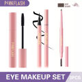 Erya PINKFLASH The Hottest Beauty Makeup Set 3pcs Set Mascara + Eyeliner + Eyebrow pencil / Eyelash curler Day And Night Waterproof Eye Makeup Set. 
