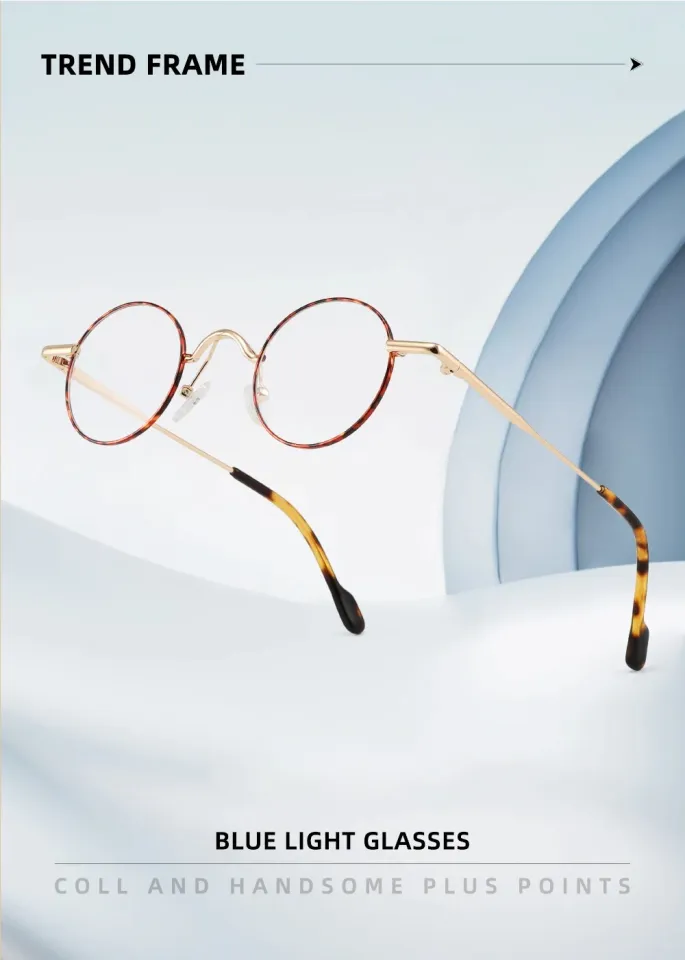 Photochromic Anti Blue Light Glasses Round Small Miopia Eyeglasses