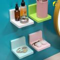 1Pc Bathroom Wall-mounted Self-adhesive Right-angle Shelf Sticker  Household Kitchen Condiment Sponge Sundries Storage Holder. 