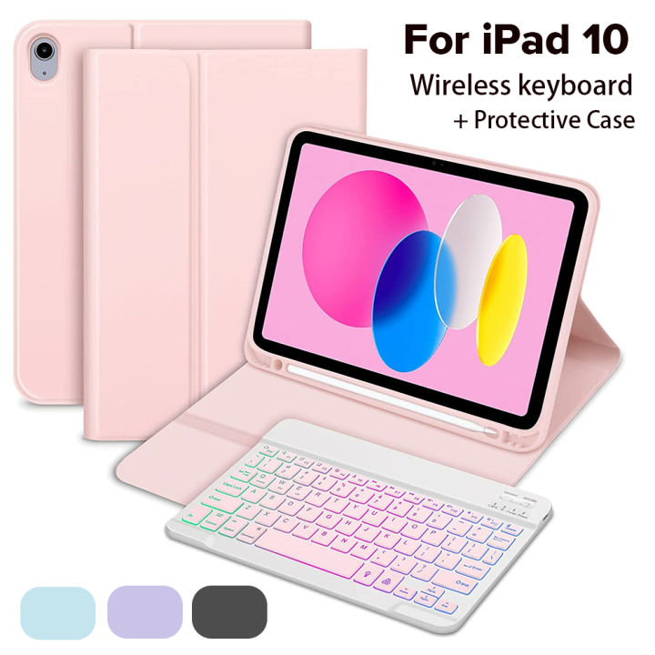 For iPad 10th Generation 10.9inch Magic Keyboard Wireless Keyboard with Magnetic Keyboard Case Bluetooth-Compatible RGB Keyboard