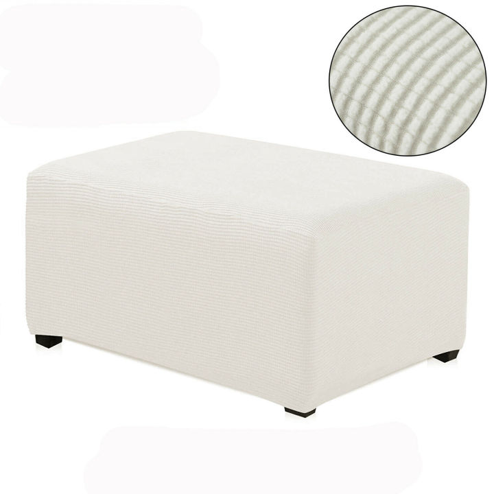 【The road to happiness Store】Elastic Pedal Cover Stretch Storage Ottoman Slipcover Rectangle Footstool Sofa Cover for Living Room 8 Colors S M L